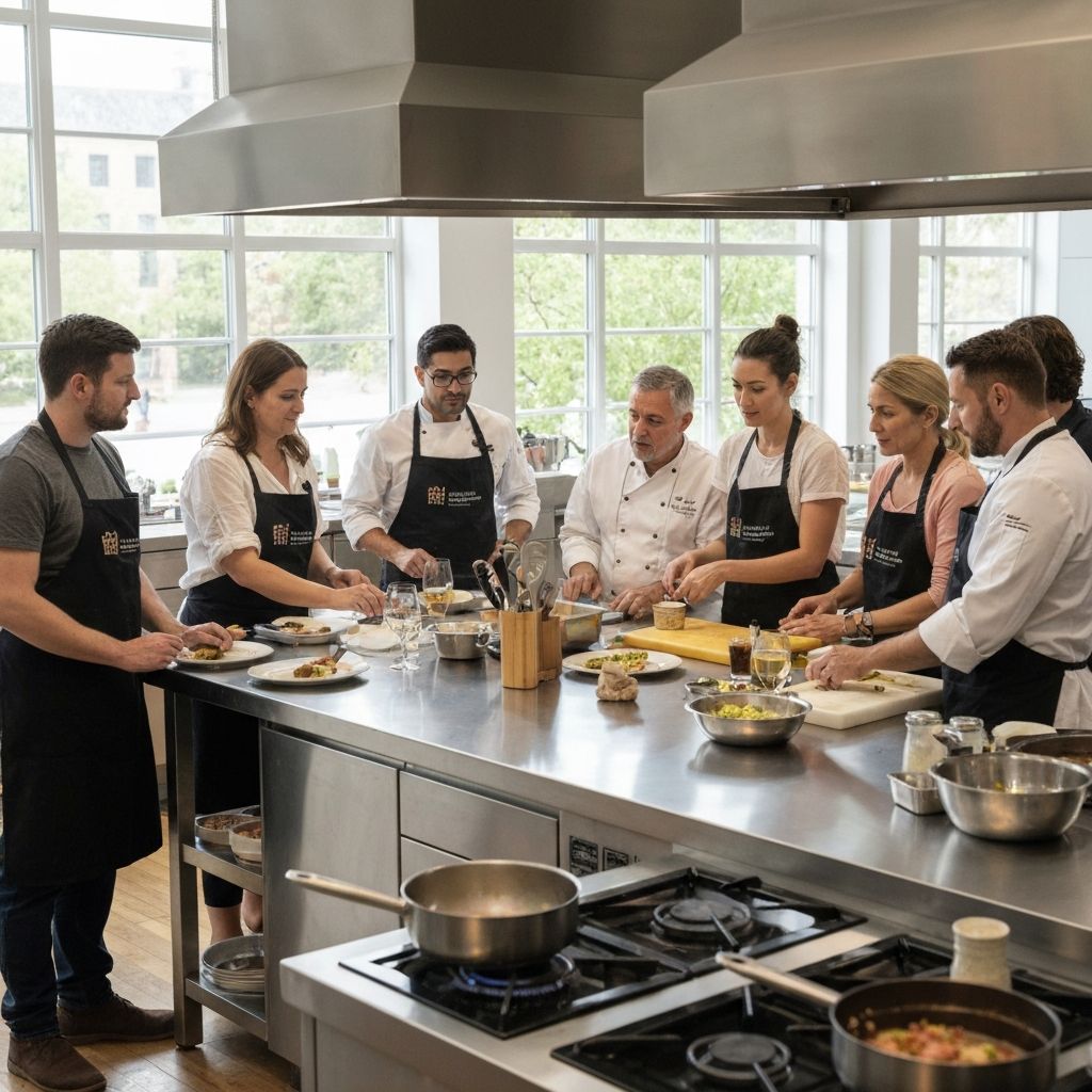 Cooking class in progress